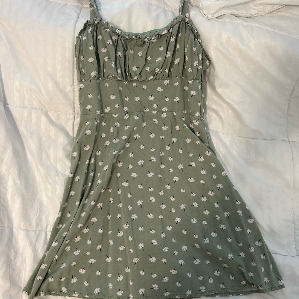 Sage Green floral mini dress